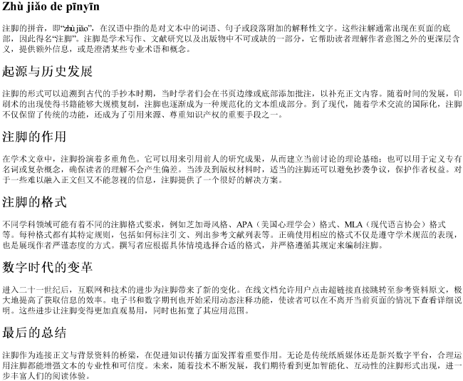 注脚的拼音